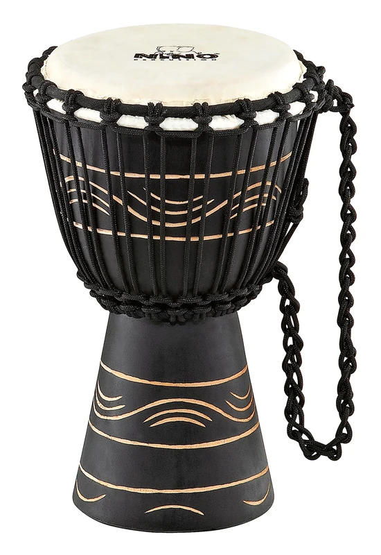 Nino Percussion Moon Rhythm Djembe - Medium-sized Musical Instrument for Children from 3 years - 7-inch Diameter - Mahogany, Natural (NINO-ADJ4-XS)