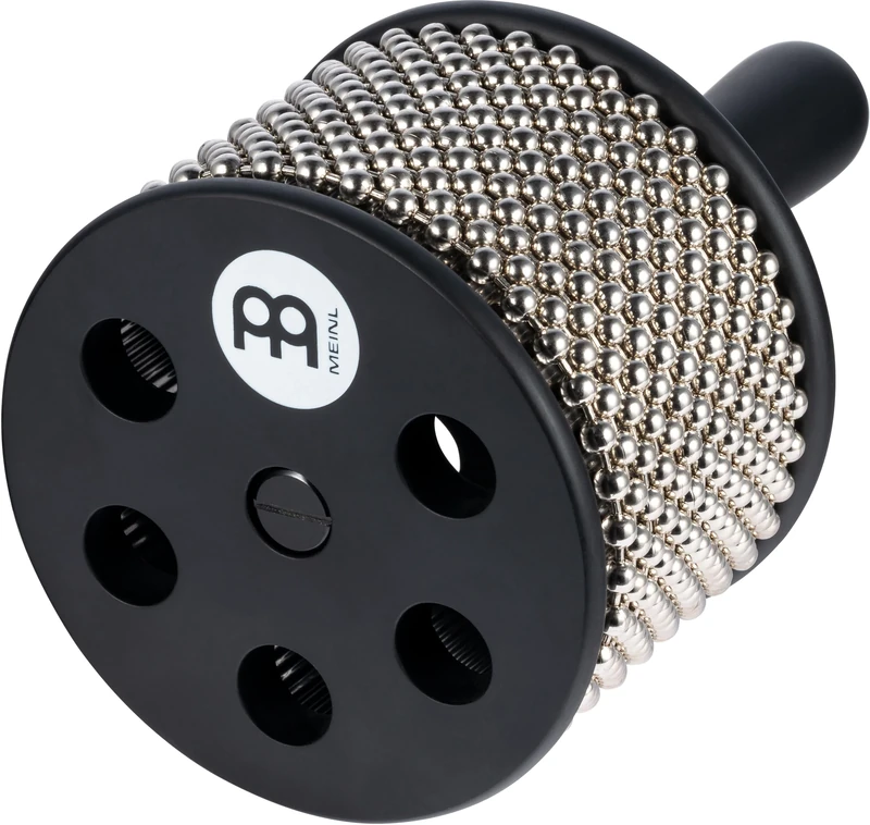 Meinl Percussion Turbo Cabasa Instrument - Large Shaker Instrument with Bead Chain - With Sound Ports - Wood / Stainless Steel, Black (CA5BK-L)