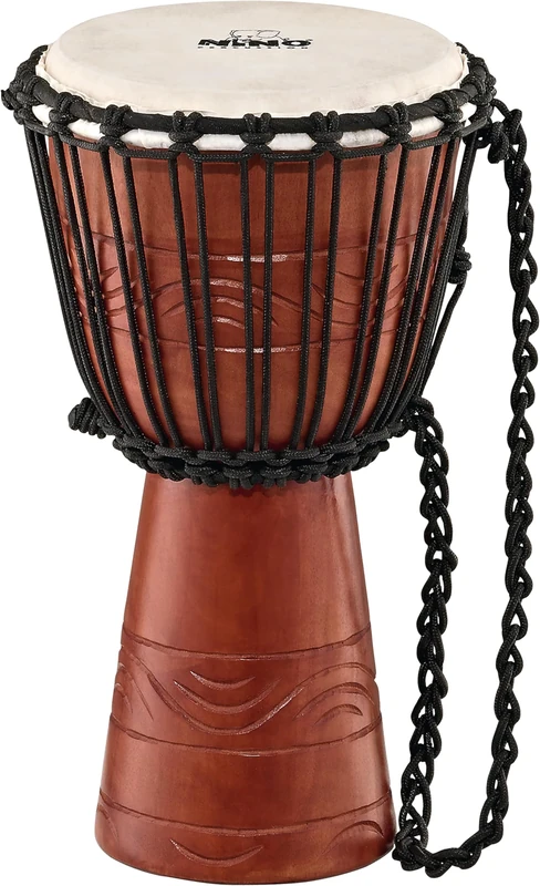 Nino Percussion Water Rhythm Djembe - Large Musical Instrument for Children from 4 years - 8-inch Diameter - Mahogany, Natural (NINO-ADJ2-S)