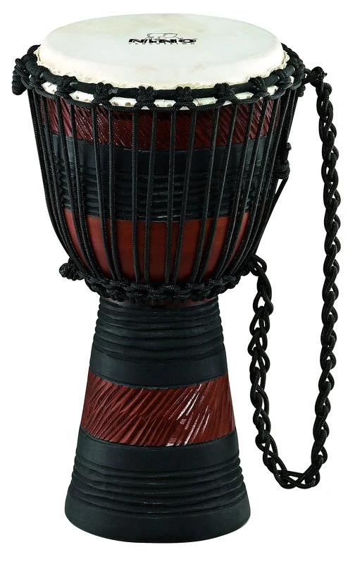 Nino Percussion Earth Rhythm Djembe - Large Musical Instrument for Children from 4 years - 8-inch Diameter - Mahogany, Natural (NINO-ADJ3-S)