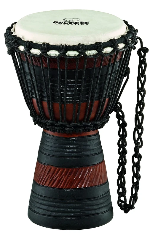 Nino Percussion Earth Rhythm Djembe - Medium-sized Musical Instrument for Children from 3 years - 7-inch Diameter - Mahogany, Natural (NINO-ADJ3-XS)