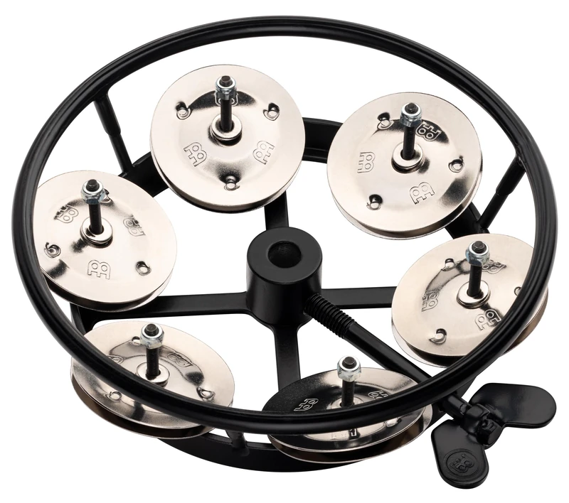 Meinl Percussion Professional Hihat Tambourine - Tambourine Add-On for Drum Cymbals - 5-inch Diameter - Rubberized / Steel, Black / Silver (THH1BK)