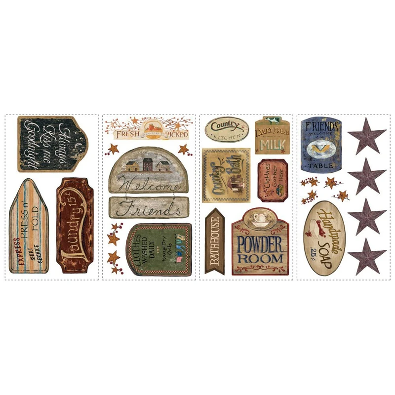 RoomMates Thedecofactory Country Signs Peel & Stick Wall Decals