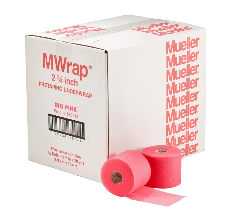 Mueller Big Bold MWrap, Big Pink, 6.9 cm x 27.4 m, 48 rolls