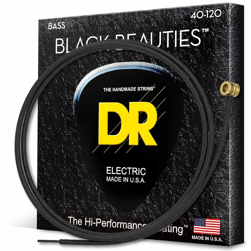DR Strings Black Beauties 5-String Bass Strings - Black 40-120