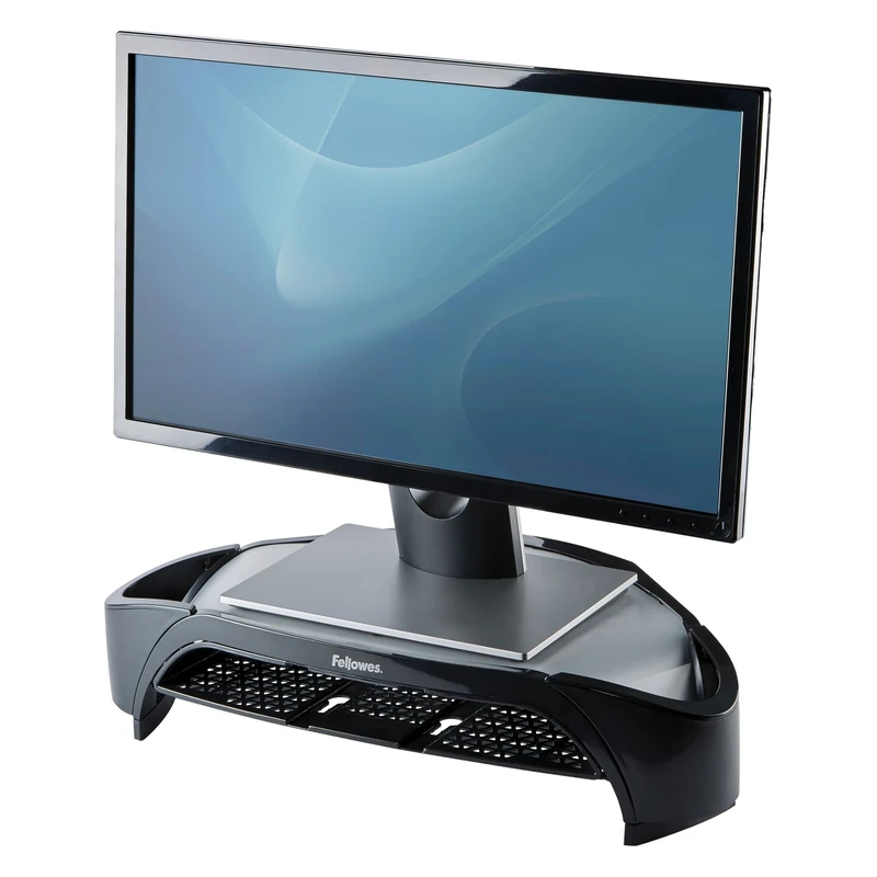 Fellowes Smart Suites TFT Monitor Riser Plus Letter Tray 2 Pods 3 Heights Capacity 21 in 10 kg Ref 8020801 , Black