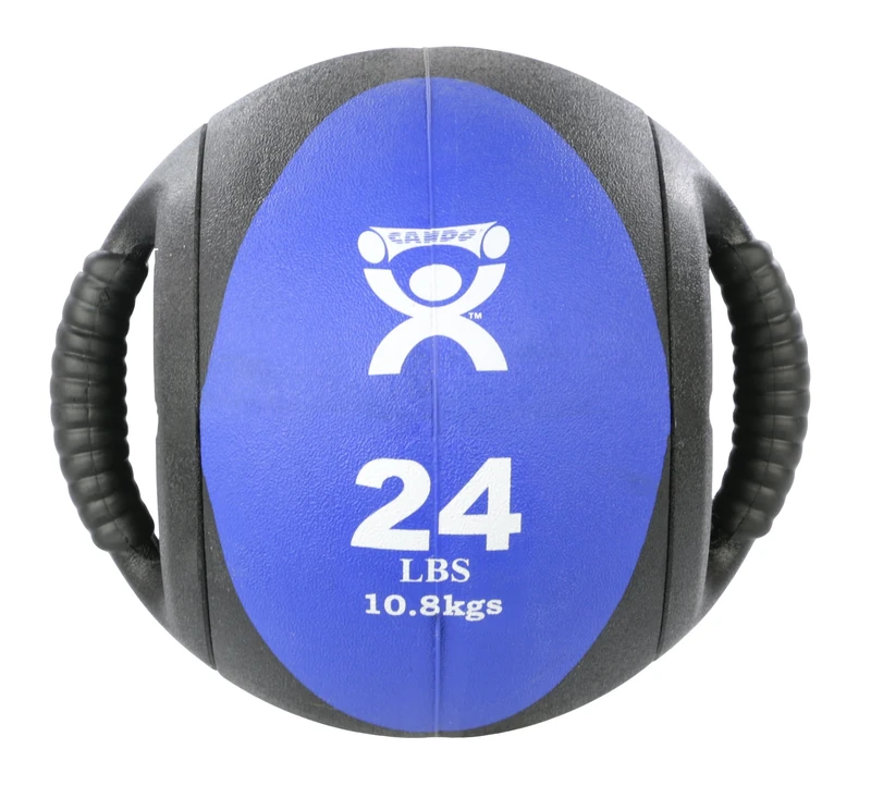 Cando 10.9Kg Blue Dual Handle Medicine Ball - alternative to dumbbells