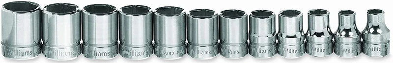 Williams MSB-12HRC 12-Piece 3/8-Inch Drive Metric Shallow 6 Point Socket Set