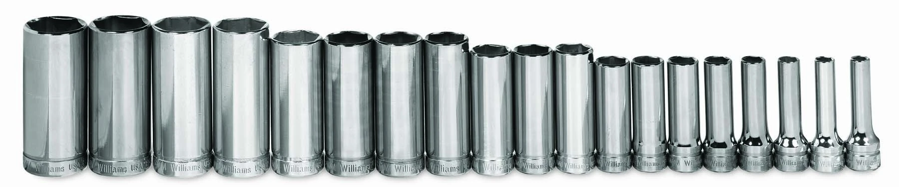 Williams MSBD-19HRC 19-Piece 3/8-Inch Drive Metric Deep 6 Point Socket Set