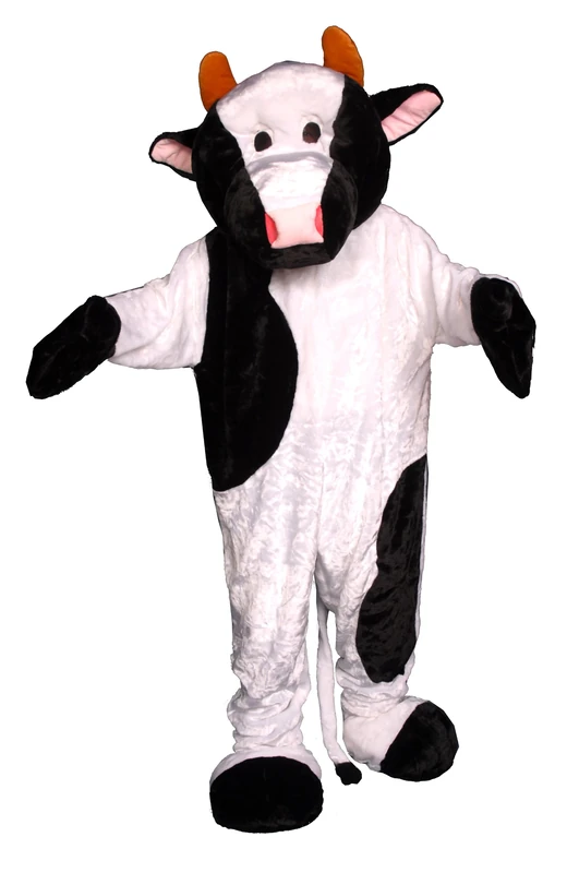 Dress Up America White & Black Adult's Cow Mascot Costume, , Adults One Size (Waist 60 Inch, Height 75 Inch)