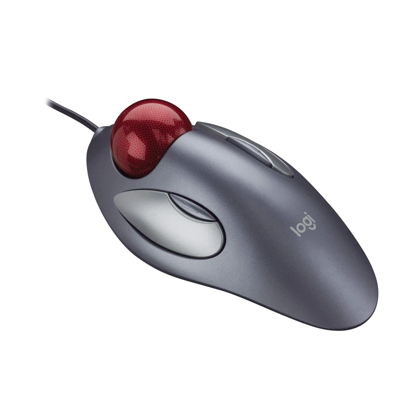 Logitech TrackMan Marble, Wired Trackball Mouse, 300 DPI Marble Optical Tracking, Ambidextrous, USB, PC / Mac / Laptop