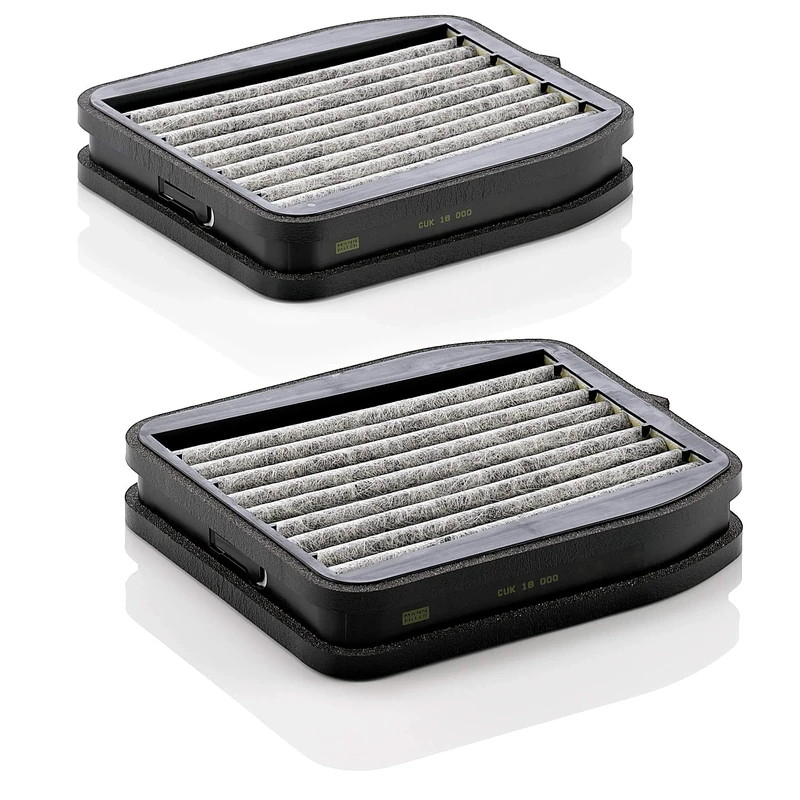 MANN-FILTER CUK 18 000-2 Cabin Air Filter - Pollen Filter with Activated Carbon - (set of 2) for Cars + Transporters