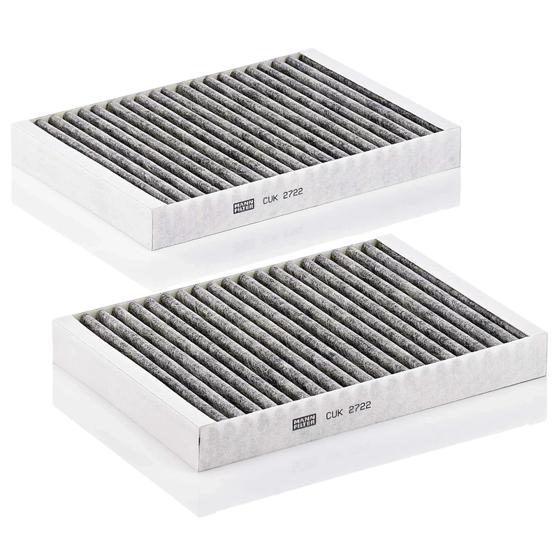 MANN-FILTER CUK 2722-2 Cabin Air Filter - Pollen Filter with Activated Carbon - (set of 2) for Cars + Transporters