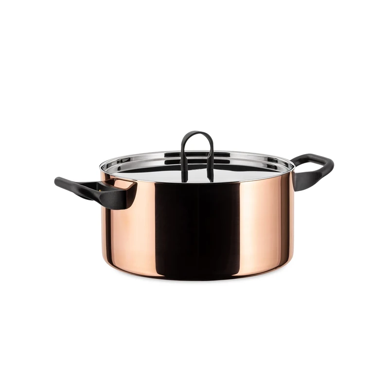 Alessi Officina 20 cm Casserole with 2 Handles, Gold