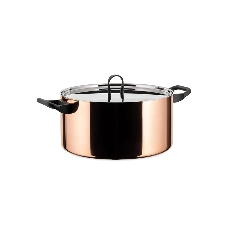 Officina Alessi 24 cm Casserole with 2 Handles, Gold