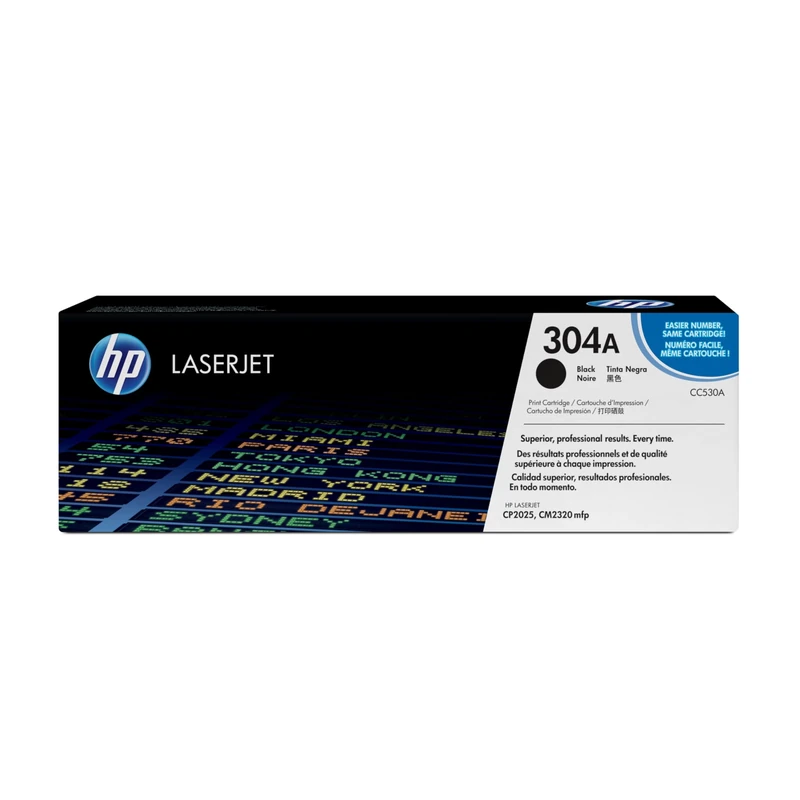 HP CC530A 304A Original LaserJet Toner Cartridge, Black, Single Pack