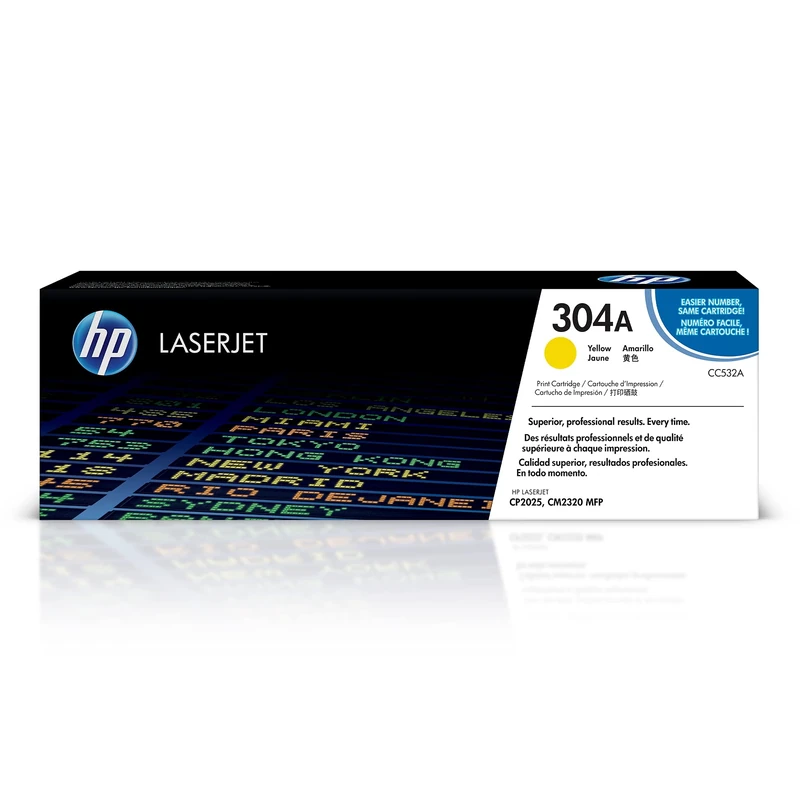 HP CC532A 304A Original LaserJet Toner Cartridge, Yellow, Single Pack