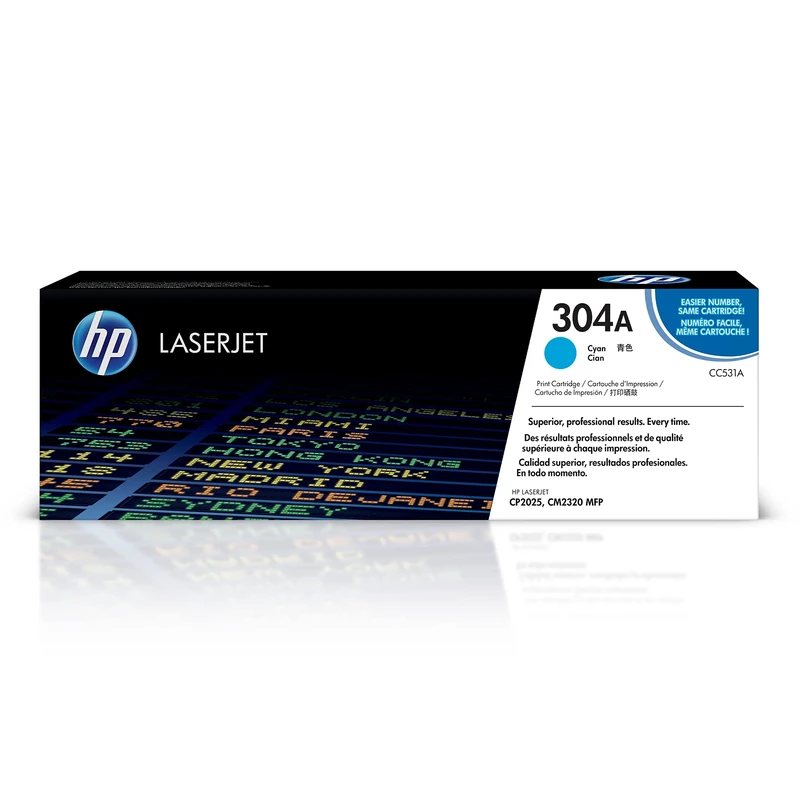 HP CC531A 304A Original LaserJet Toner Cartridge, Cyan, Single Pack
