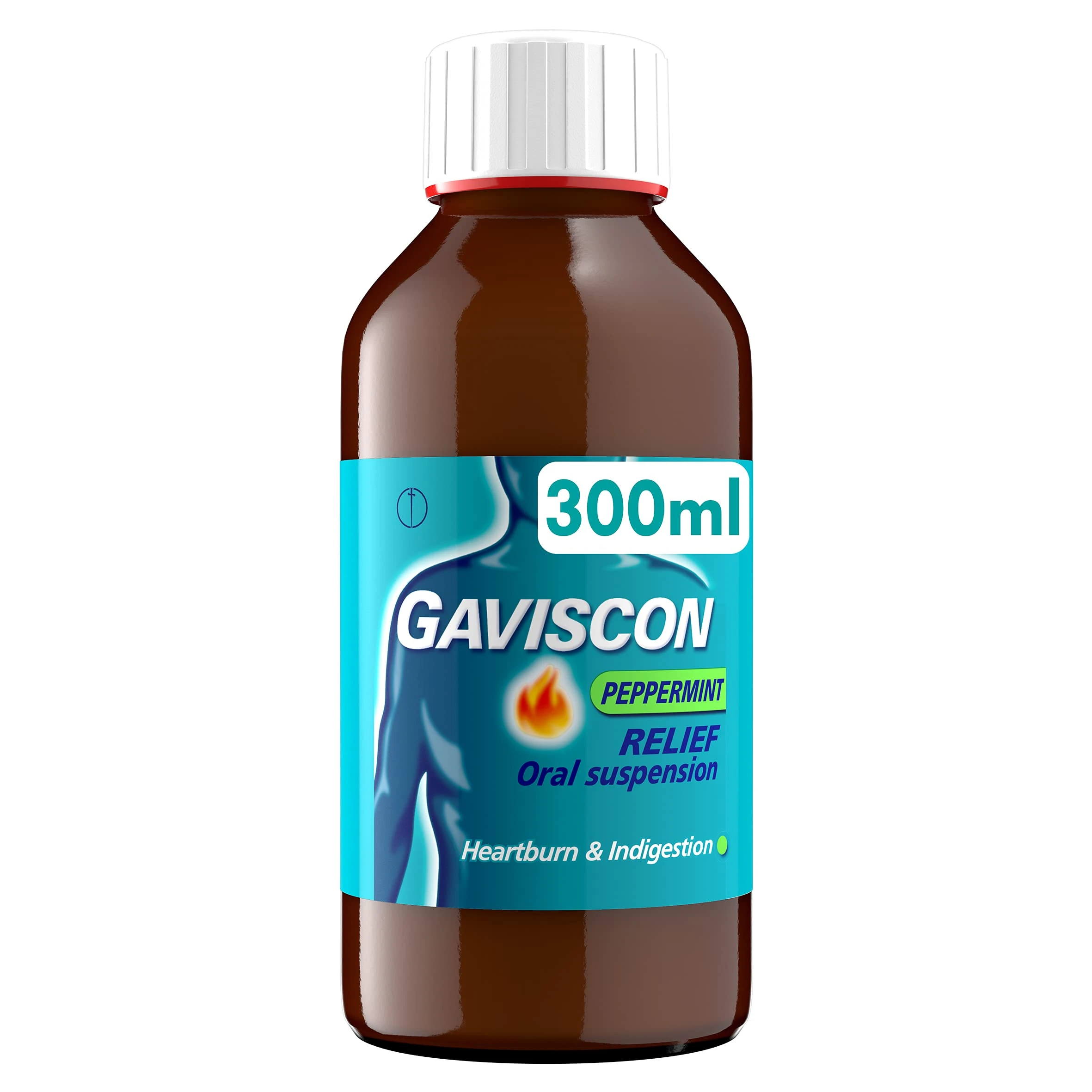 Gaviscon Liquid Heartburn & Indigestion Relief Peppermint Flavour, 300 ml
