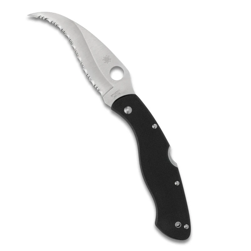 Spyderco Civilian G-10 Handle Serrated Edge Knife (Black)
