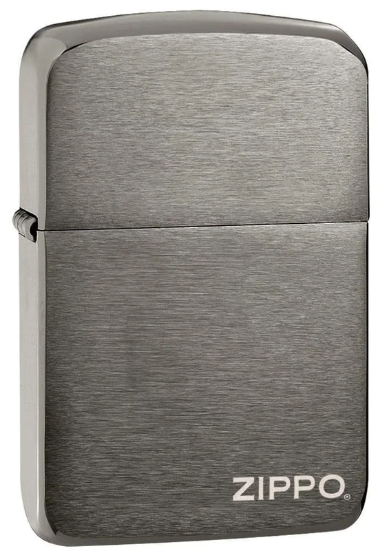 Zippo - Windproof Lighter, 1941 Case, Black Ice, Logo Laser Engraving, Refillable, Reusable, Windproof Design, Gift Box, Made in the USA