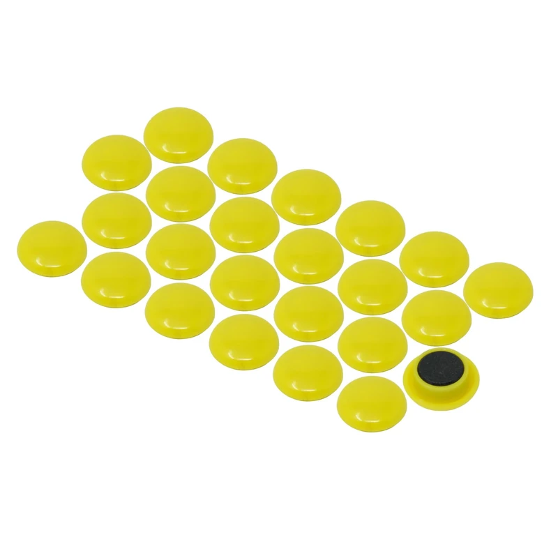 Small Yellow Planning Office Magnets for Fridge, Whiteboard, Noticeboard, Filing Cabinet - Pack of 24 - Image 1