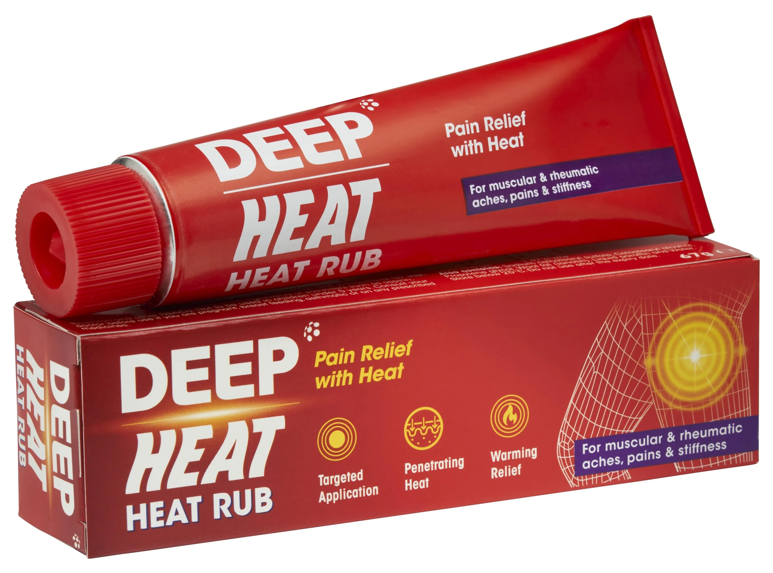 Deep Heat Heat Rub, For Muscular & Rheumatic Aches, Pain and Stiffness, 67g (Pack of 1)