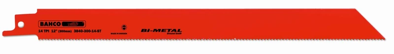 Bahco 3840-300-14-ST-100P Sandflex Bi-Metal Standard Reciprocating Saw Blade, 14 Teeth Per Inch, 0.89 mm Thickness, 300 mm Length (Pack of 100)