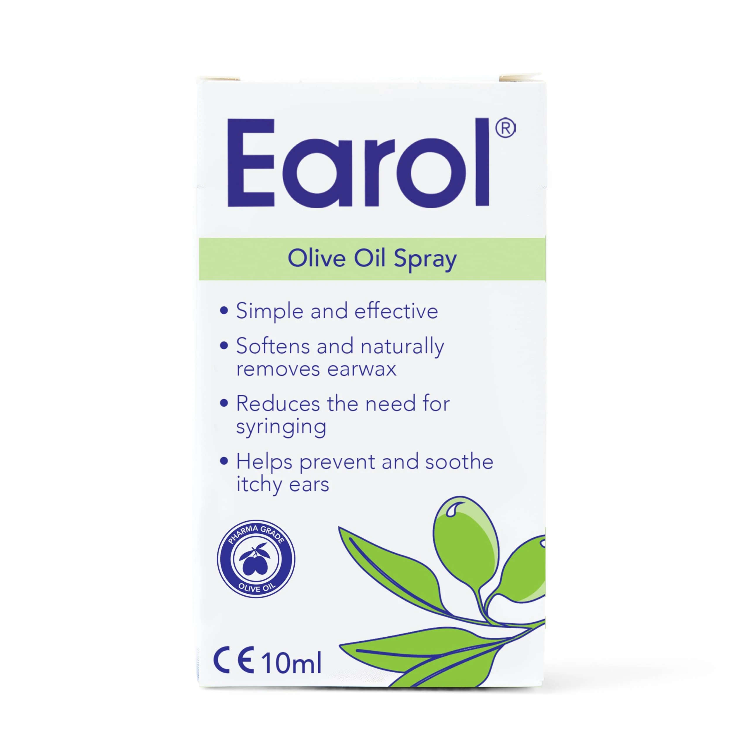 Earol Olive Oil Ear Wax Removal Spray, Clinically Proven, Reduces Need for Syringing, Metered Dose, 1 Pack of 10ml Oil Spray Bottle