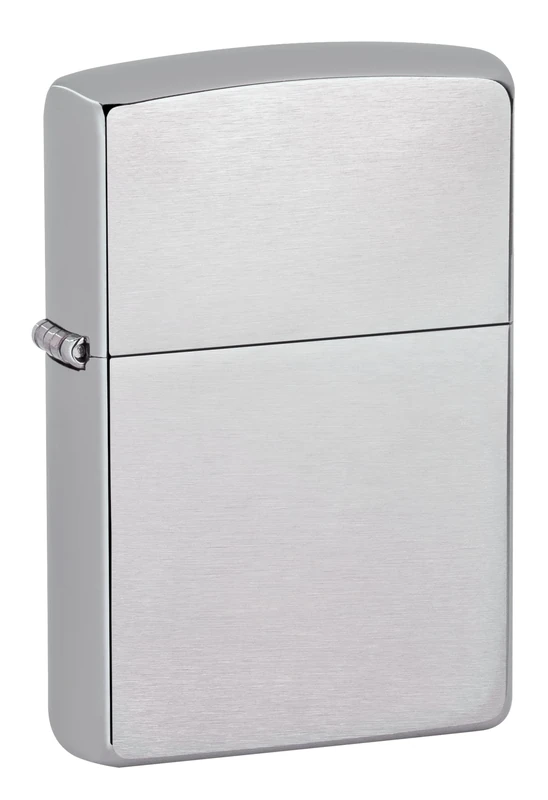 Zippo - Windproof Lighter, Brushed Chrome, Base Model, Refillable, Reusable, Windproof Design, Gift Box, Made in the USA