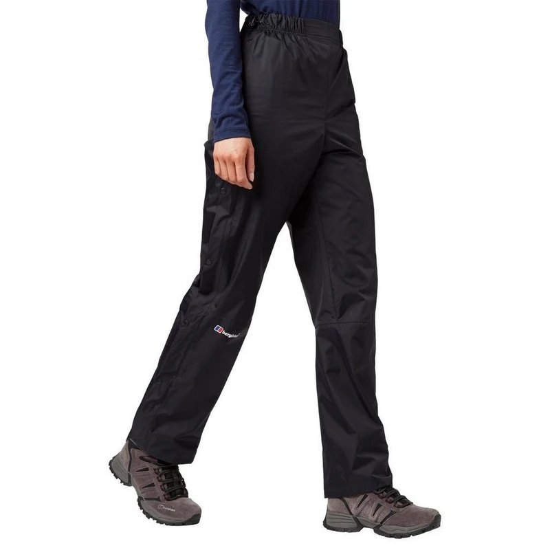 Berghaus Women's Deluge Waterproof Breathable Overtrousers | Durable | Comfortable Rain Pants, Black, 14 Short (29 Inches) - Image 1