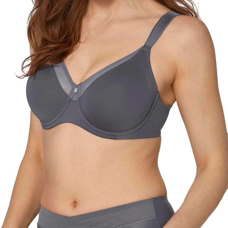 Triumph Women's Wild Peony Florale W01 Minimiser Bra, Pebble Grey, 36DD