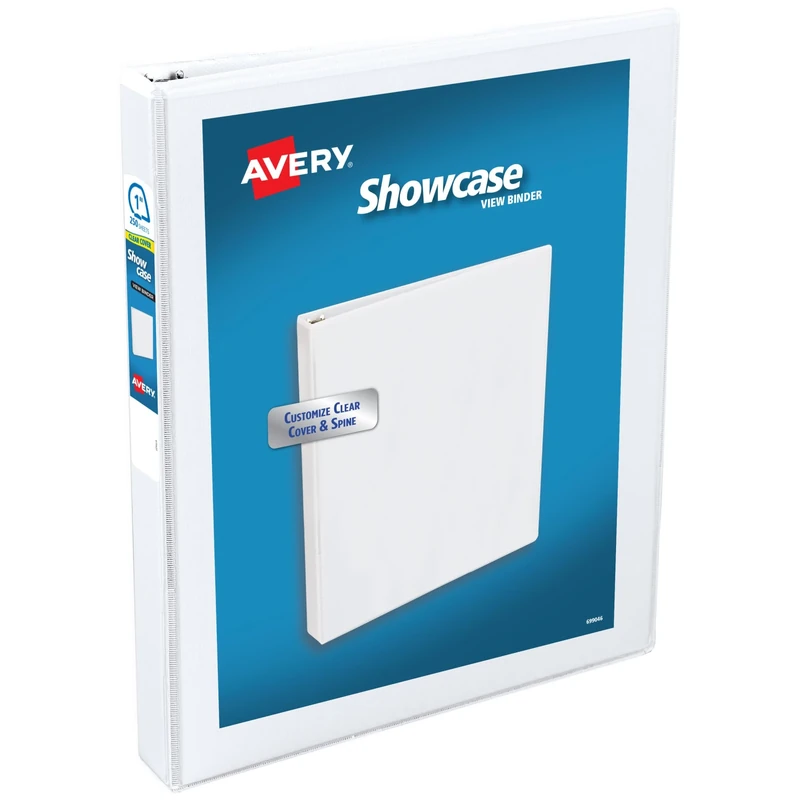 Avery Economy Clear View 3 Ring Binders, 1 Inch Slant Rings, 12-Pack of White Binders (19601)