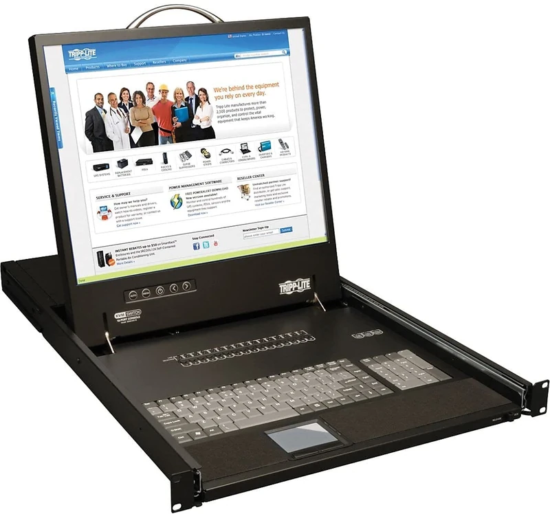 Tripp Lite 16 Port Net Controller Rackmount Console KVM Switch with 19-inch LCD Display Black