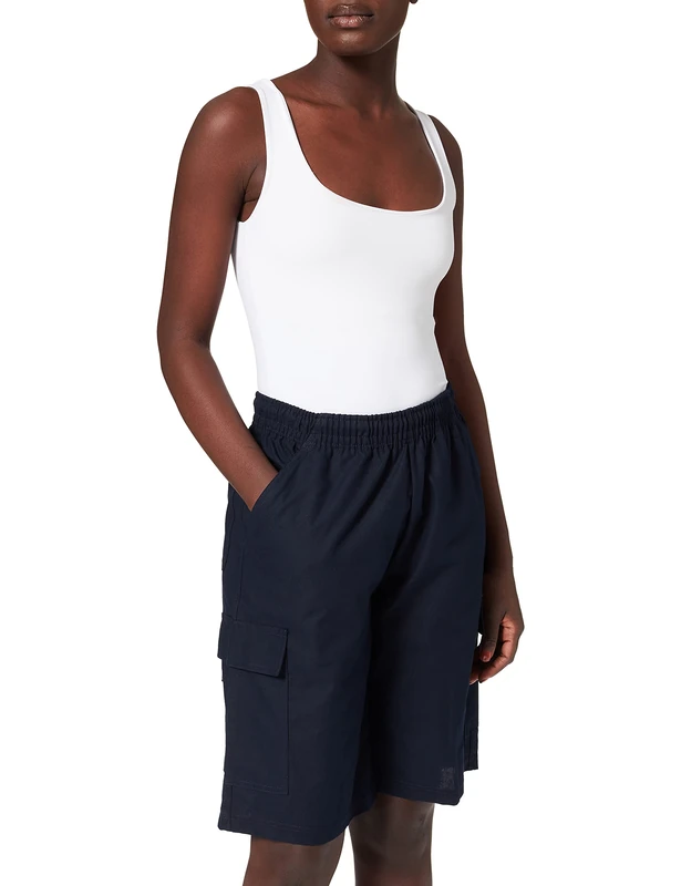 Trigema Women's Cargo Bermuda Shorts 100% Cotton, Navy, 5XL