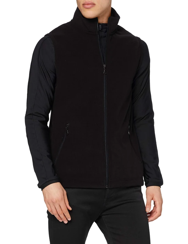 Trigema Men's Fleece Vest, Black (Black 008), S