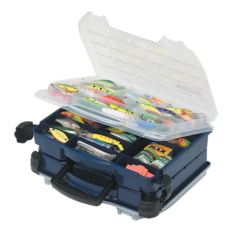 PLANO LockJaw Double Satchel,XL Double Sided Tackle Box, Fishing Equipment Storage Box, compact tackle box, satchel, perfect to store Lures, Hardbaits, Softbaits other fishing tackle,