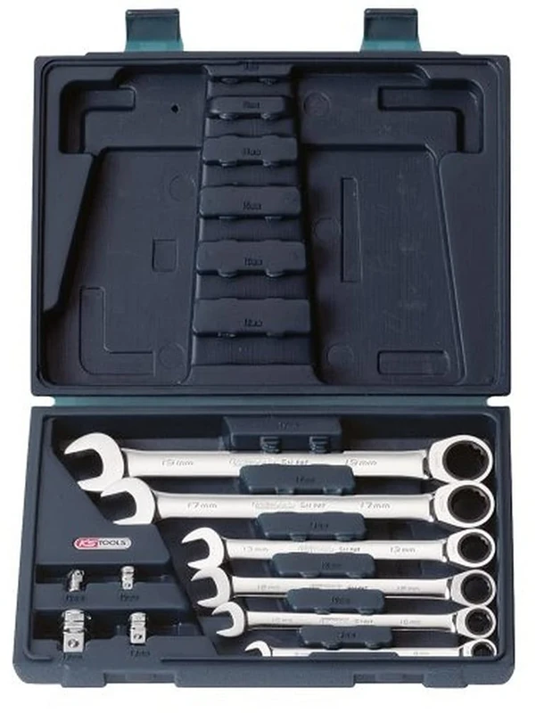 KS Tools 503.4260 GearPlus Comb Ratchet Spanner Set with Adaptors