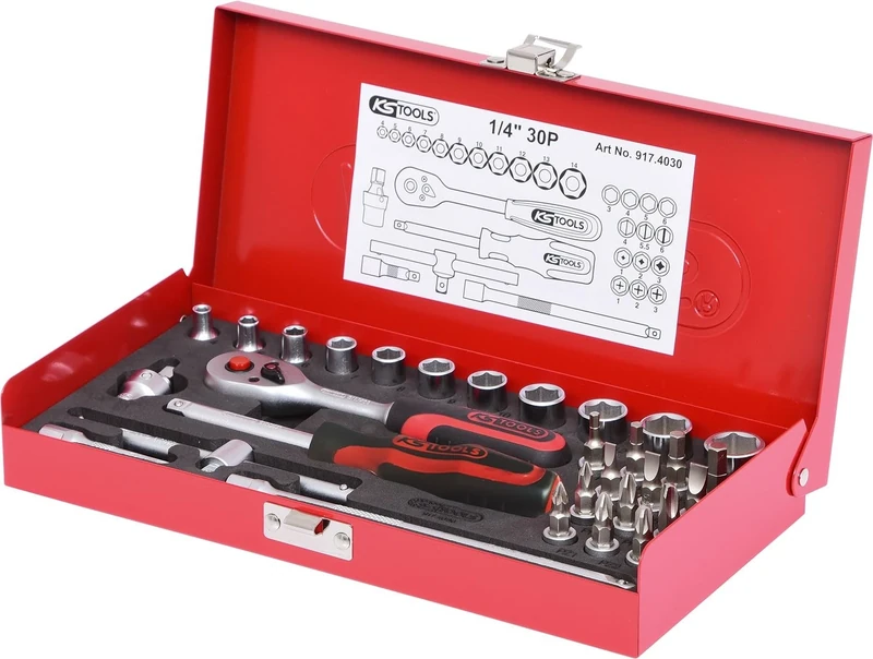 KS Tools 917.403 1/4-inch Classic Hex Socket Set (30 Pieces)