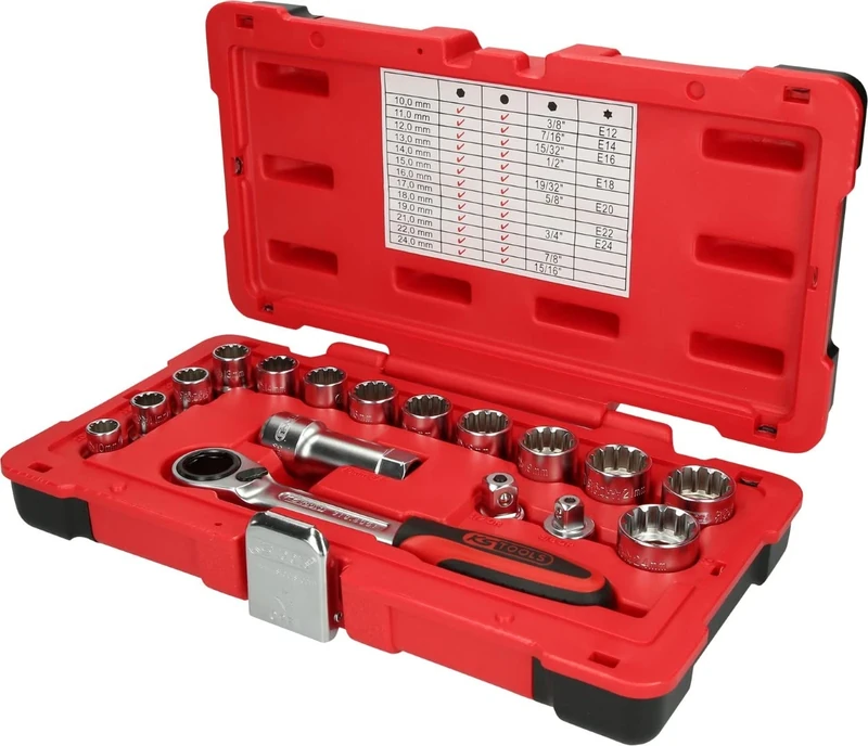 KS Tools 916.405 Triple+ Go-Through Socket Set (17 Pieces)