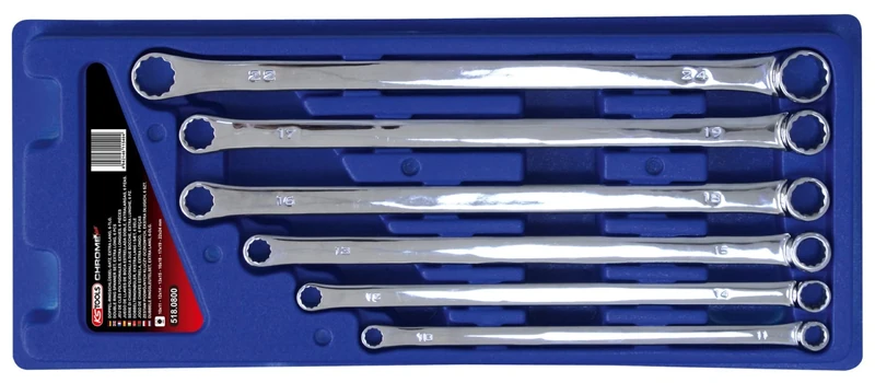 KS Tools 518.0800 10-24mm XXL Chrome+ Ring Spanner Set (6 Pieces)
