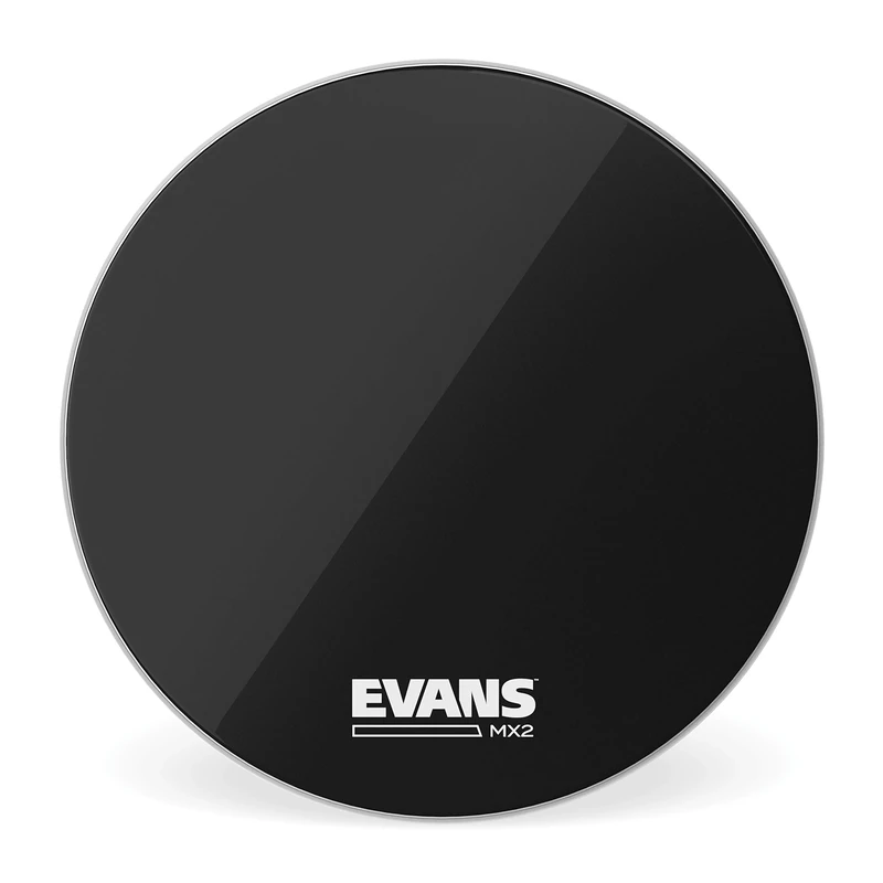 Evans MX2 Black Marching Bass Drum Head, 20 Inch