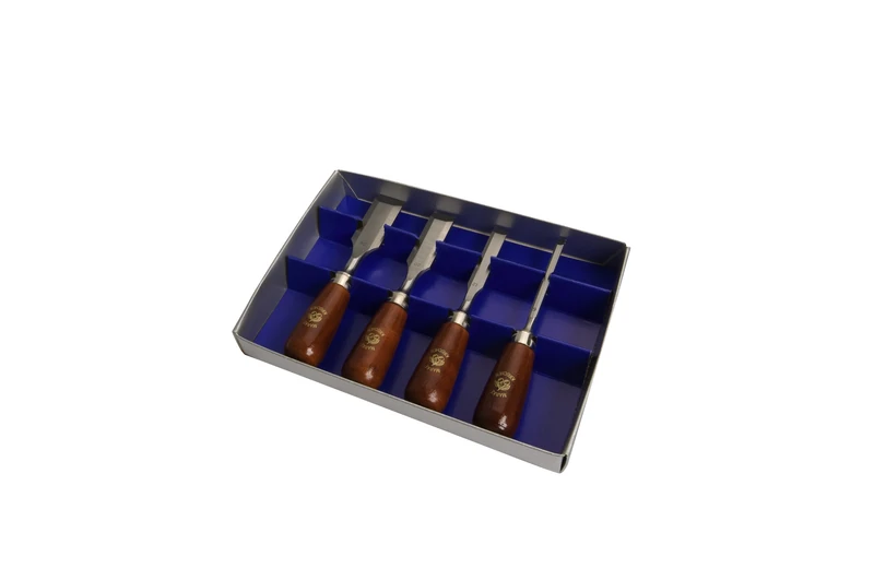 Kirschen 1156000 Butt Chisel Set, Red/Silver, 4-Piece