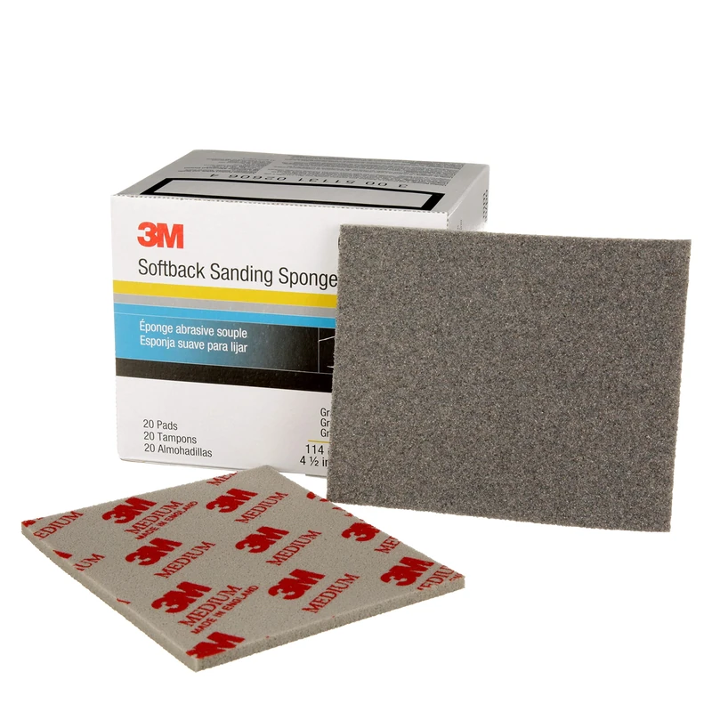 3M Softback Sanding Sponge 02606, 4 1/2 x 5 1/2 in, 20 Pack, Medium Grit, Fast Cutting