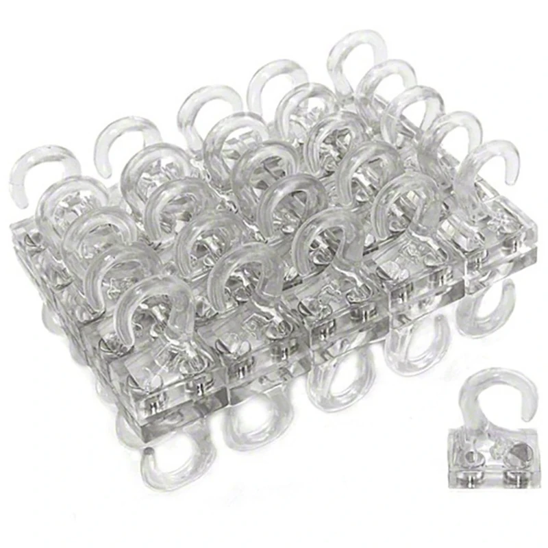 FIRST4MAGNETS Clear Plastic Magnetic Hooks for Fridge, Kitchen, Office, Whiteboard, Noticeboard, Filing Cabinet - 26mm x 19mm x 38mm - 2kg Pull - Pack of 50
