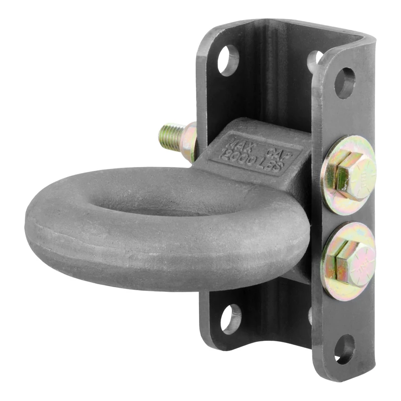 CURT 48630 Raw Steel Adjustable Pintle Hitch Lunette Ring 3-In ID, 12,000 lbs, 7-1/2-Inch Channel Height
