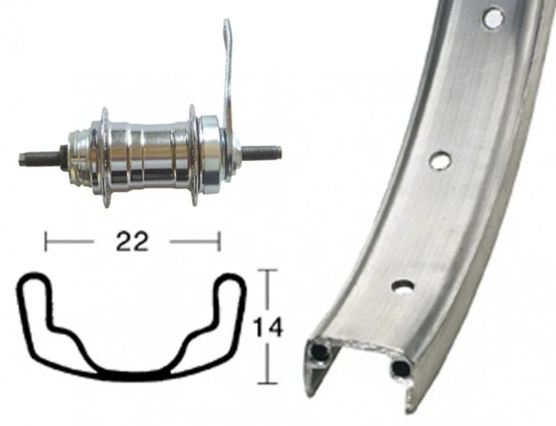 Bike-Parts Unisex – Adult H Wheel 75RB Hub Balance Bike, Silver, 1 Size