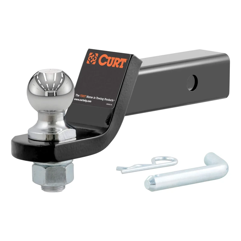 CURT 45034 Trailer Hitch Mount with 1-7/8-Inch Ball & Pin, Fits 2-Inch Receiver, 7,500 lbs, 2-In Drop, black