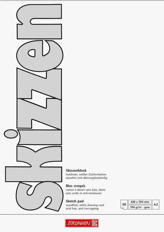 Brunnen Drawing/Sketch Pad A2 420 x 594 mm 190 GSM 50 Sheets