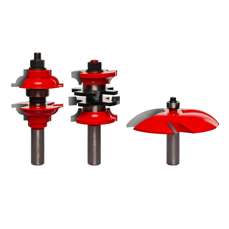 Freud 98-302: 3 Piece Door Construction Bit Set, roundover & quadra cut
